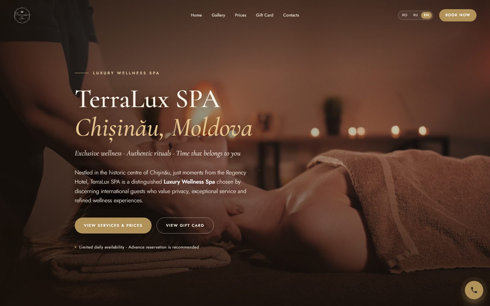 TerraLux SPA — site pentru un spa de lux din Chișinău